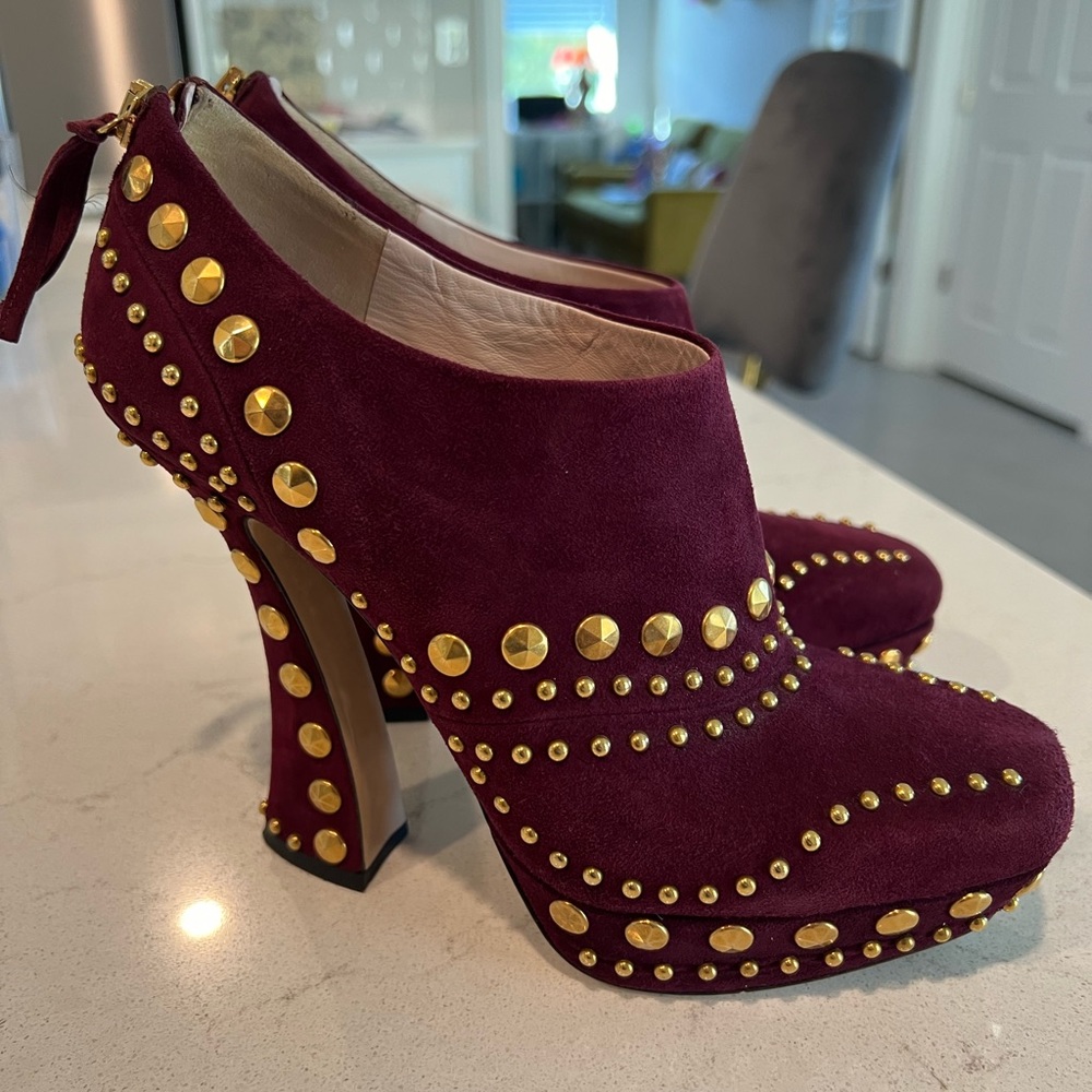 Rare Vintage Miu Miu Platform Embellished Heel Si… - image 4